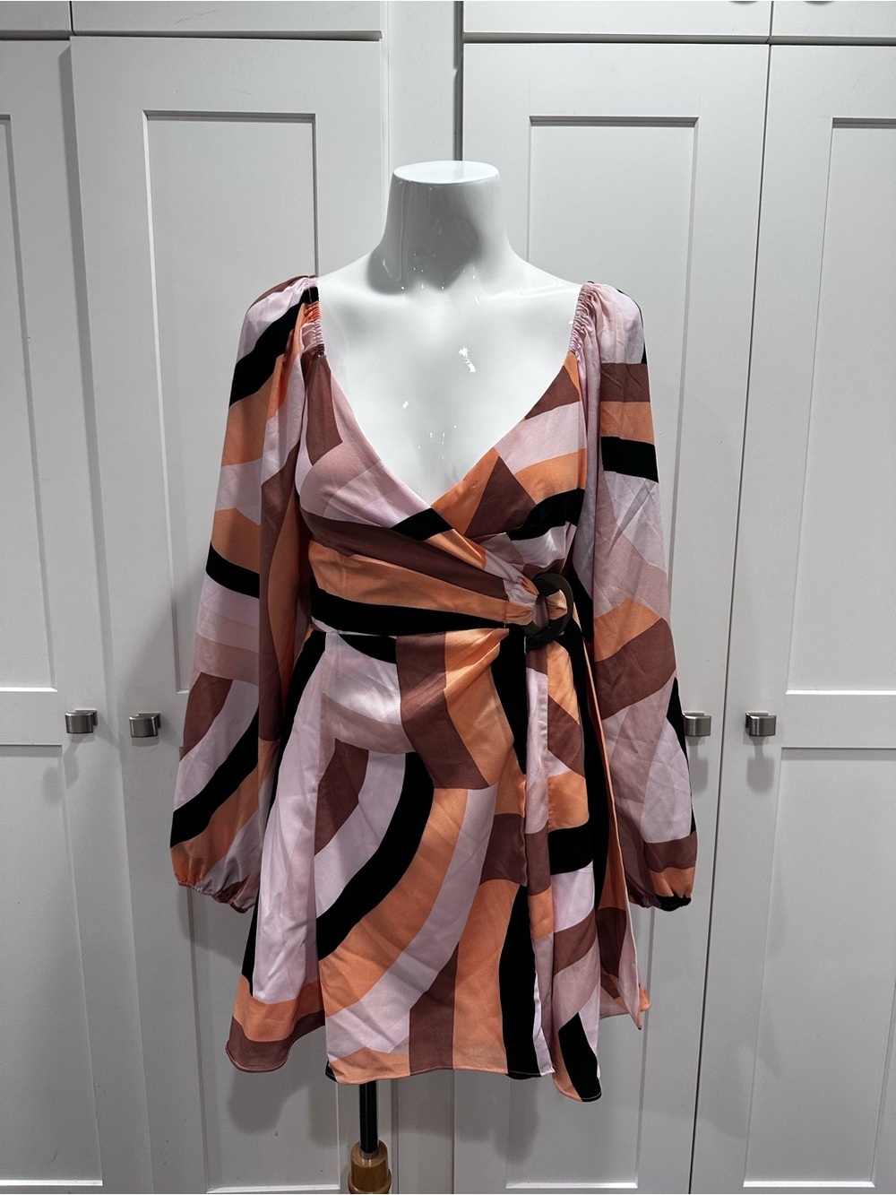 Anthropologie Geo Wrap Mini Dress - Picture 4 of 9